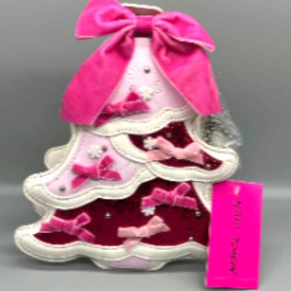 New Betsey Johnson Pink Christmas Tree Kitsch Crossbody Purse - So Cute